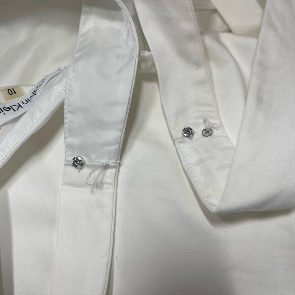 Calvin Klein sleeveless white lined pre owned dress size 10 - Picture 7 of 16